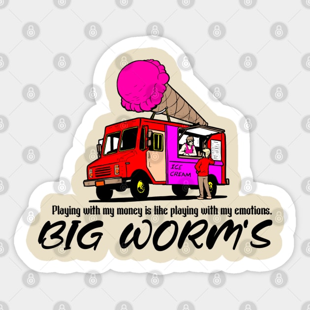 Big worm t-shirt Sticker by Sons'tore